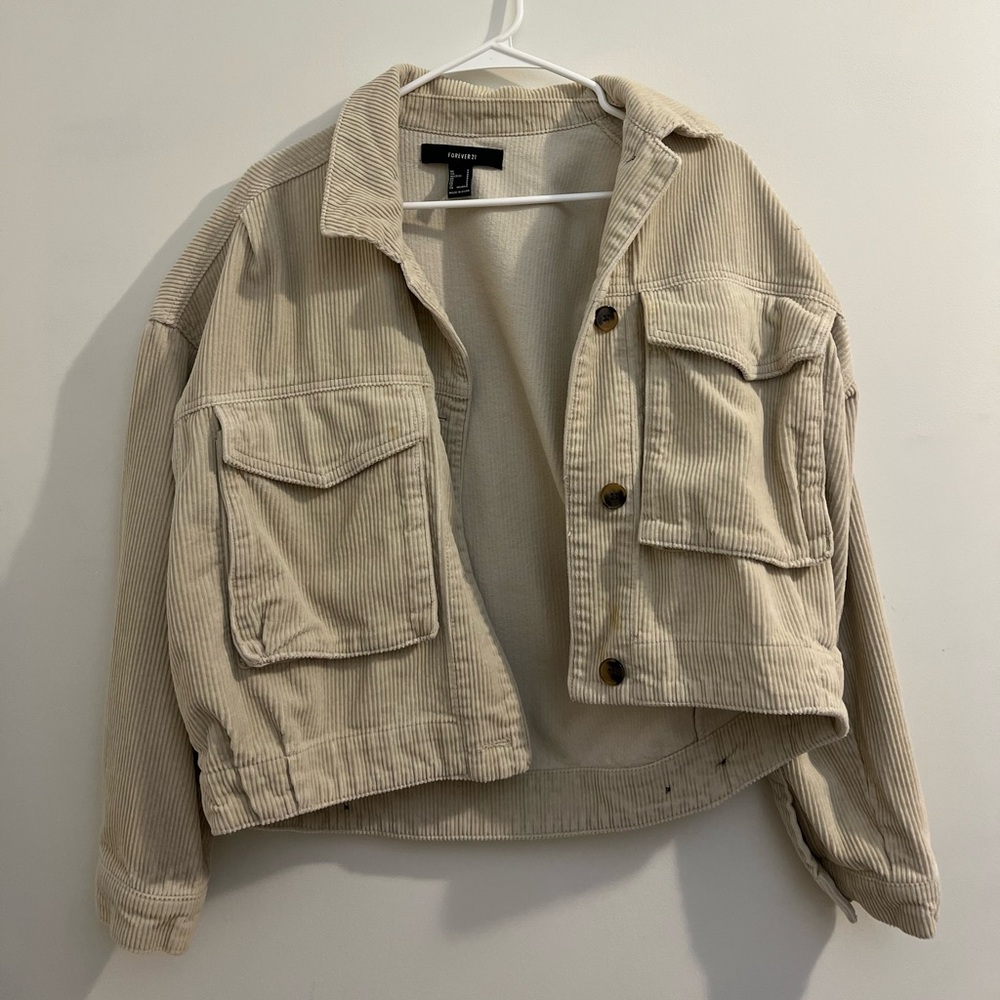 Forever 21 Beige Corduroy Utility Jacket
